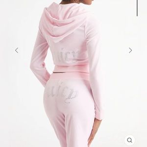 Juicy Couture OG Big Bling Velour zip hoodie in Small in soft glow